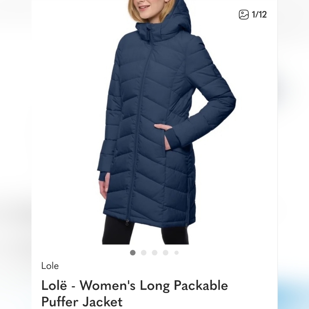 Lole Deep Blue Quilted Puffer Jacket